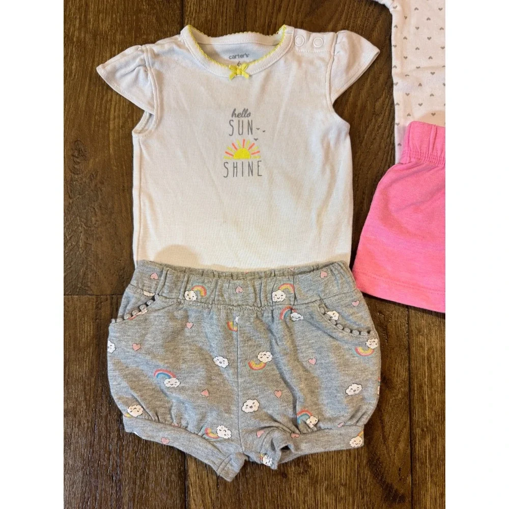Carter's Baby Girl 6 Months Clothes Outfits Shorts Shirts Tees Summer Sunshine